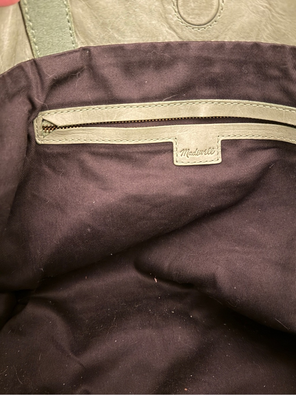 Madewell Large Woven Leather Tote Bag (Sweet Basil) - Picture 4 of 9